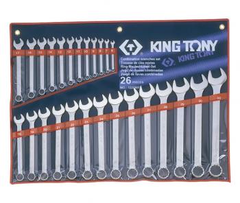 Bộ cờ lê đầu tròng, đầu mở 26 chiếc 6-32mm Kingtony 1226MR